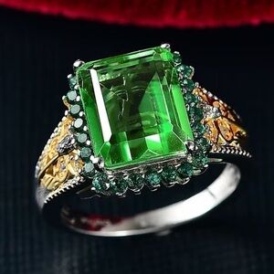 Chartreuse Quartz Multi Gemstone Ring